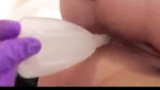 College girl getting enema and masturbates