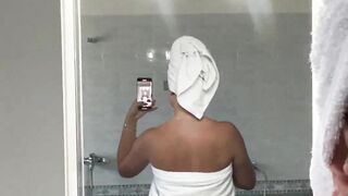 Naughty Wife Drop Her Towel To Show Her Slimwaist and Big Ass