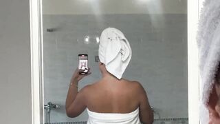 Naughty Wife Drop Her Towel To Show Her Slimwaist and Big Ass