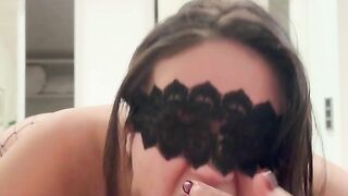 hot wife in blindfold sucking dick