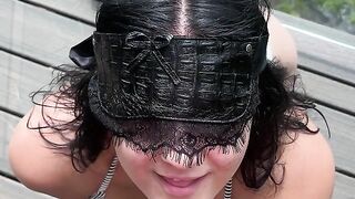 Horny MILF Blowjob while Blindfolded