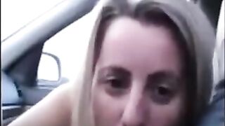 Amateur Blowjob on Car