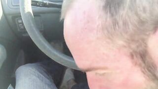 Manthroat Sucks pupbalto in car in public