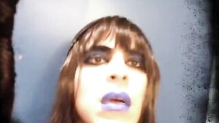 Gothic Emo Crossdresser rides her big dildo