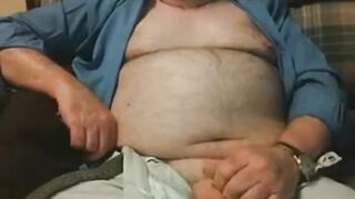 Hairy Grandpa Bear Fondling His Cock