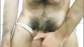 Hairy Muscle Flexing and Cum